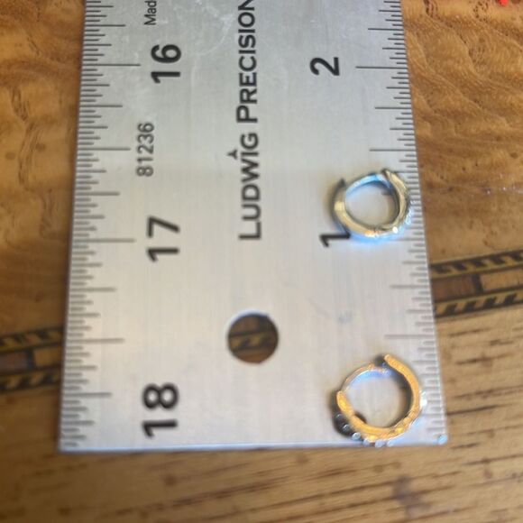 SILVERY CRYSTAL hoop Huggies! - Picture 3 of 6